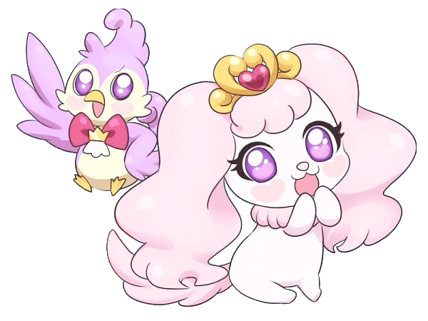 pafu and aroma from go! princess pretty cure