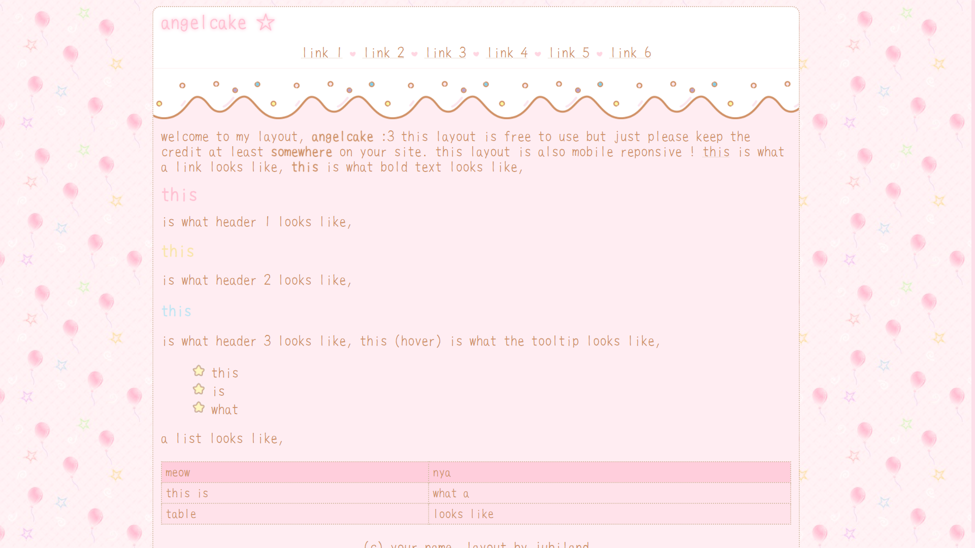 my 'angelcake' layout