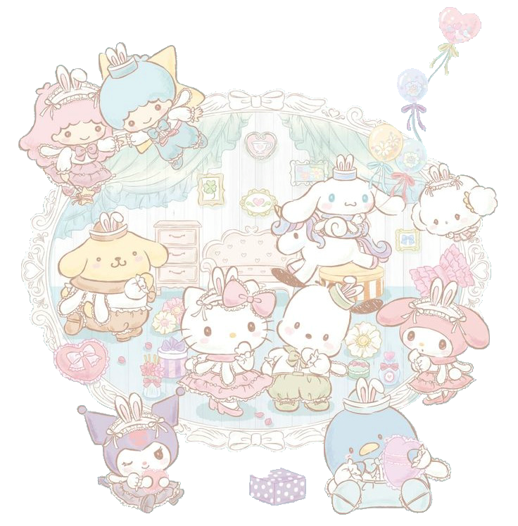 a bunch of sanrio characters